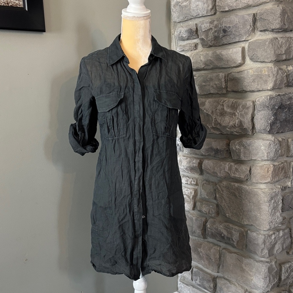 Theory Charcoal Button-Up Dress, 2 Piece, Size 6